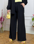 Комплект shirt и pants от linen blend, White цвят, подходящ за летен стил, с linen 80% и polyester 20% от Composition.