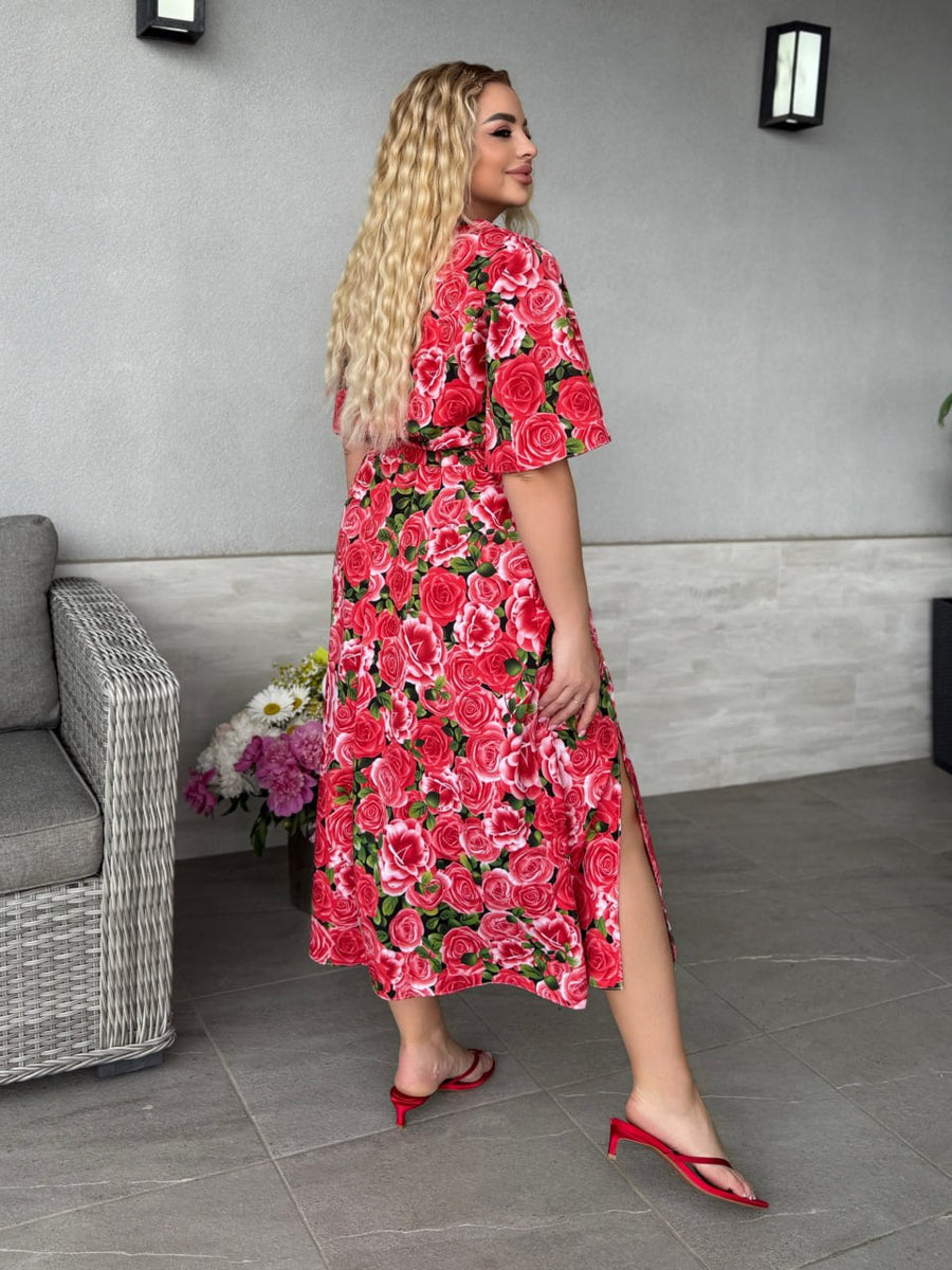 MIDI φόρεμα με ζώνη