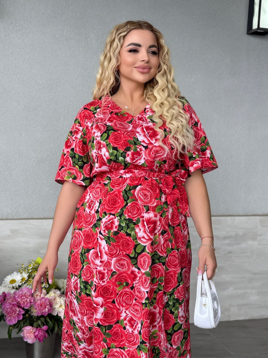 MIDI φόρεμα με ζώνη