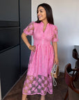 Rochie midi brodata