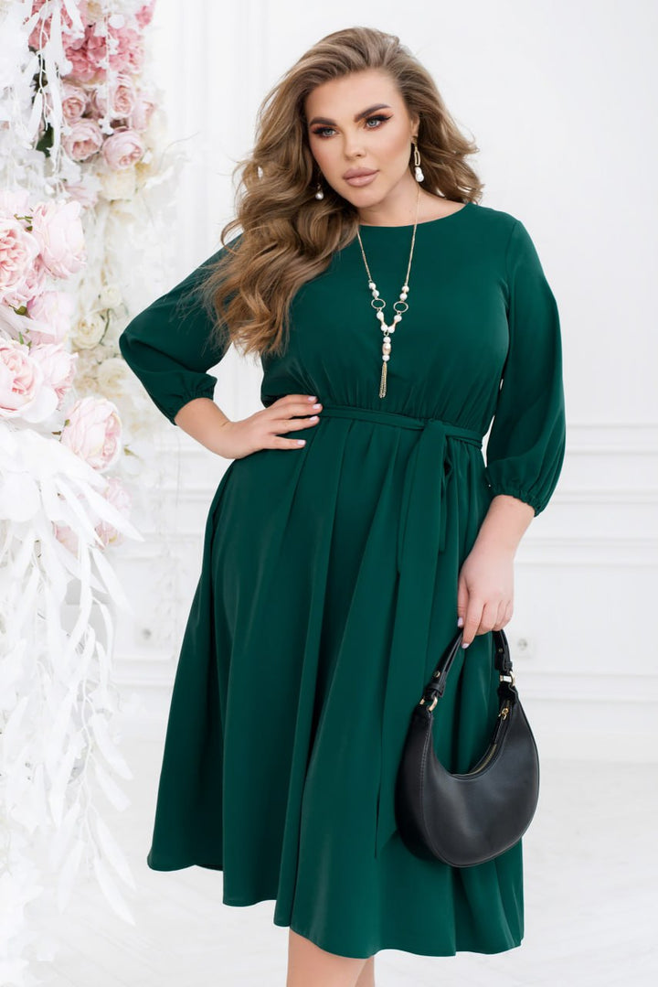 Flared dress with belt  - Twiggy Shop