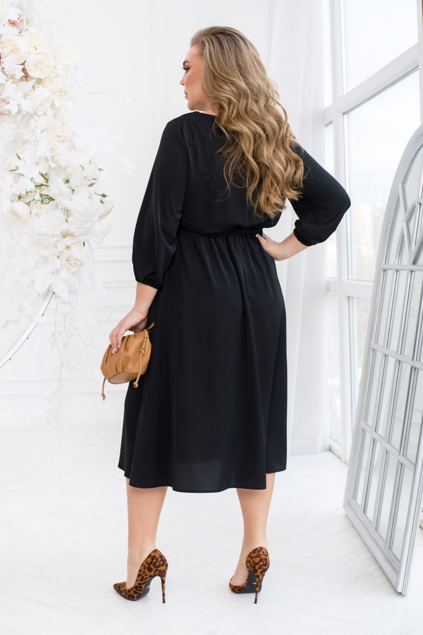 Flared dress with belt  - Twiggy Shop