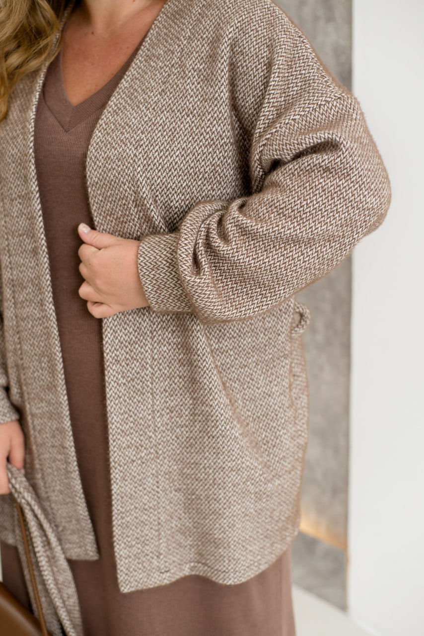 Short fluffy cardigan with belt  - Twiggy Shop