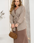 Short fluffy cardigan with belt  - Twiggy Shop