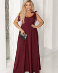Long soft fabric dress  с polyester, модел EU082025, показана на снимката, с елегантен дизайн и Dark blue цвят.