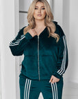 Velvet zip-up set with hood - Twiggy Shop