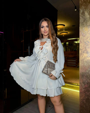 Short dress with ruffles