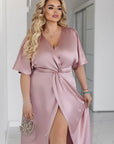 Vestido de noche largo con abertura