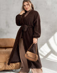 Long fuzzy cardigan with belt  - Twiggy Shop