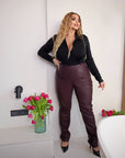 Pantalon en simili cuir