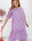 Женска Floral chiffon dress , модел YR, с ефирна визия и деликатен десен, изработена от viscose и polyester.