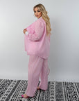 Loose-fit striped cotton set , White и цветен, с 80% cotton и 20% polyester, подходящ за ежедневна носия.