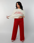 Knitted set with lettering , новогодичен дизайн, White цвят, 80% cotton, 15% polyester, 5% elastane, за празнично настроение.