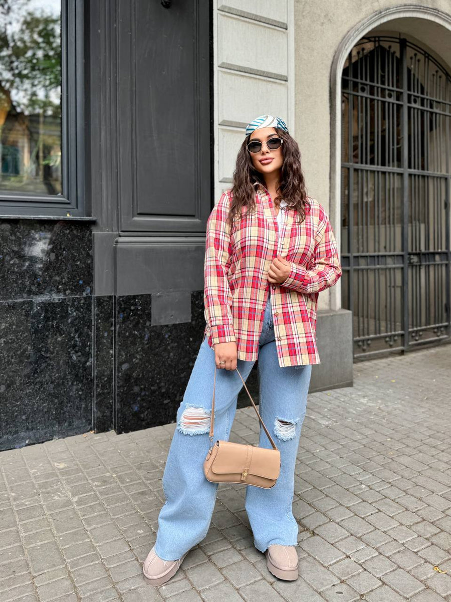 Chemise à carreaux en laine