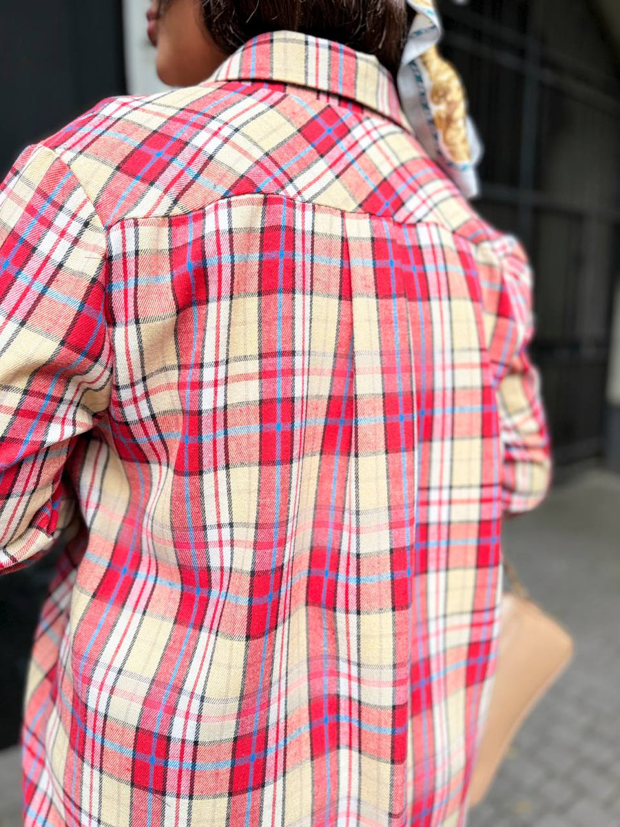 Wool plaid shirt