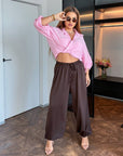 Pantaloni din satin în stil Aladdin