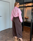 Pantaloni din satin în stil Aladdin