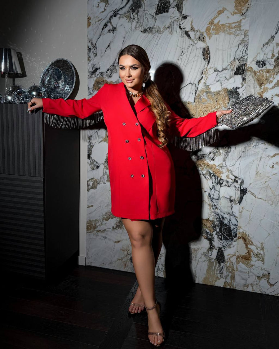 Blazer dress with stones