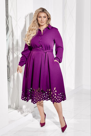 Abito stile camicia con traforatura