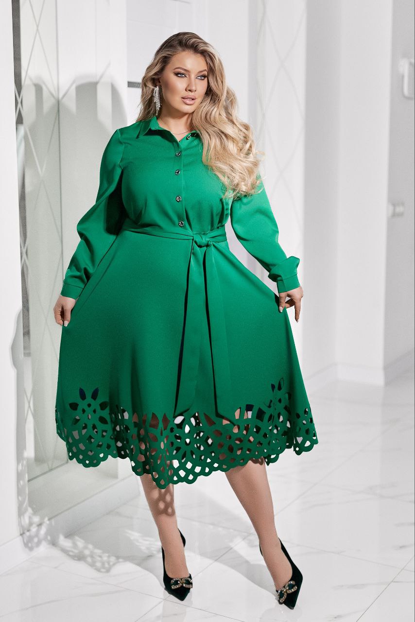 Hemdblusenkleid mit Perforation