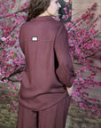 Set of shirt and bermuda shorts made of cotton fabric , White цвят, дамски летен комплект, комфортен за носене.
