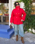 Set with short cashmere coat with warm lining, polyester and viscose, stylish and warm winter outfit.