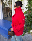 Set with short cashmere coat with warm lining, made from polyester and viscose, stylish and cosy for the winter season.