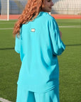Set of shirt and bermuda shorts made of cotton fabric , White цвят, за мъже, комфортен и стилен ежедневен тоалет.