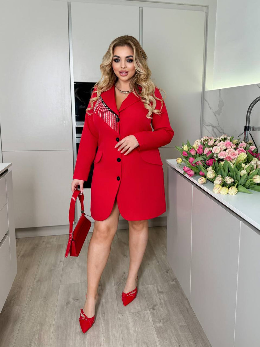 Blazer dress with stones