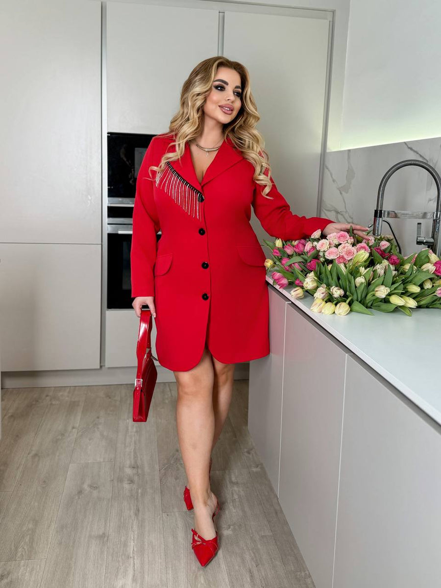 Blazer dress with stones