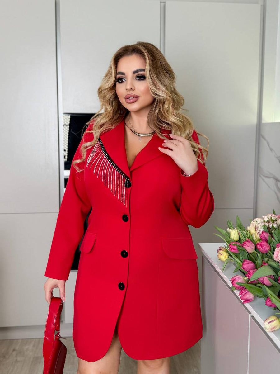 Blazer dress with stones