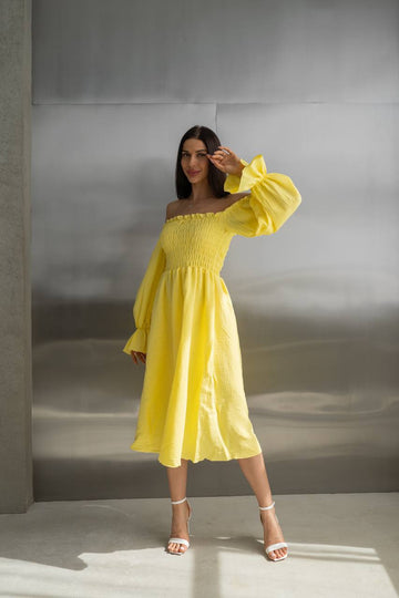 Midi-length cotton dress