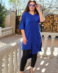 Set of tunic with cut-out details and leggings , cotton и polyester, стилен и удобен за ежедневна носене.