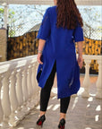 Set of tunic with cut-out details and leggings , cotton, polyester и elastane, видими в изображението