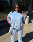 Hooded velvet set, women's, viscose, cotton and elastane, in gentle colours, with soft and comfortable texture.