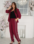 Ленен комплект pants с linenти и декоративни камъни, произведен от Composition: linen 80%, polyester 20%