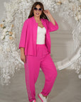 Комплект linenени pantsи с декоративни камъни и linenти Waist Composition: 80% linen, 20% polyester, в изображението.