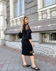 Fitted dress with ruffles