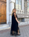 Long dress with mesh