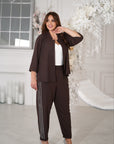 Ленен pants с linenти и декоративни камъни, комплект от Composition: linen 80%, polyester 20%, стилен и елегантен дизайн