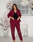 Linen trousers with decorative stones , комплект Waist linen 80% и polyester 20%, ясно видими в изображението.