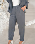 Linen trousers with decorative stones  в комплект, 80% linen и 20% polyester, изображение на моден дамски pants