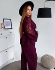 Set with a mesh bomber jacket made from polyester, viscose and spandex, with fashionable design and elegant cut.