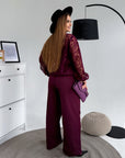 Set with a mesh bomber jacket made from polyester, viscose and spandex, shown in the image.