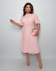 Vestido midi con delicado encaje