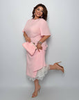Vestido midi con delicado encaje