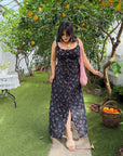 Vestido largo de flores de verano.