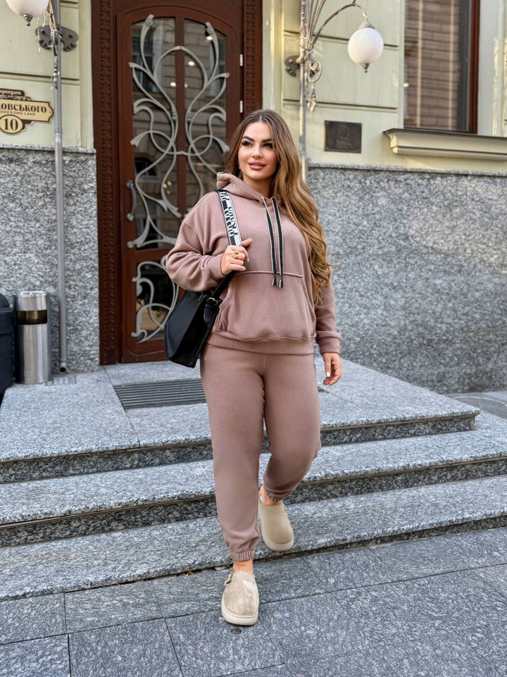 Soft casual set with hood  - Twiggy Shop