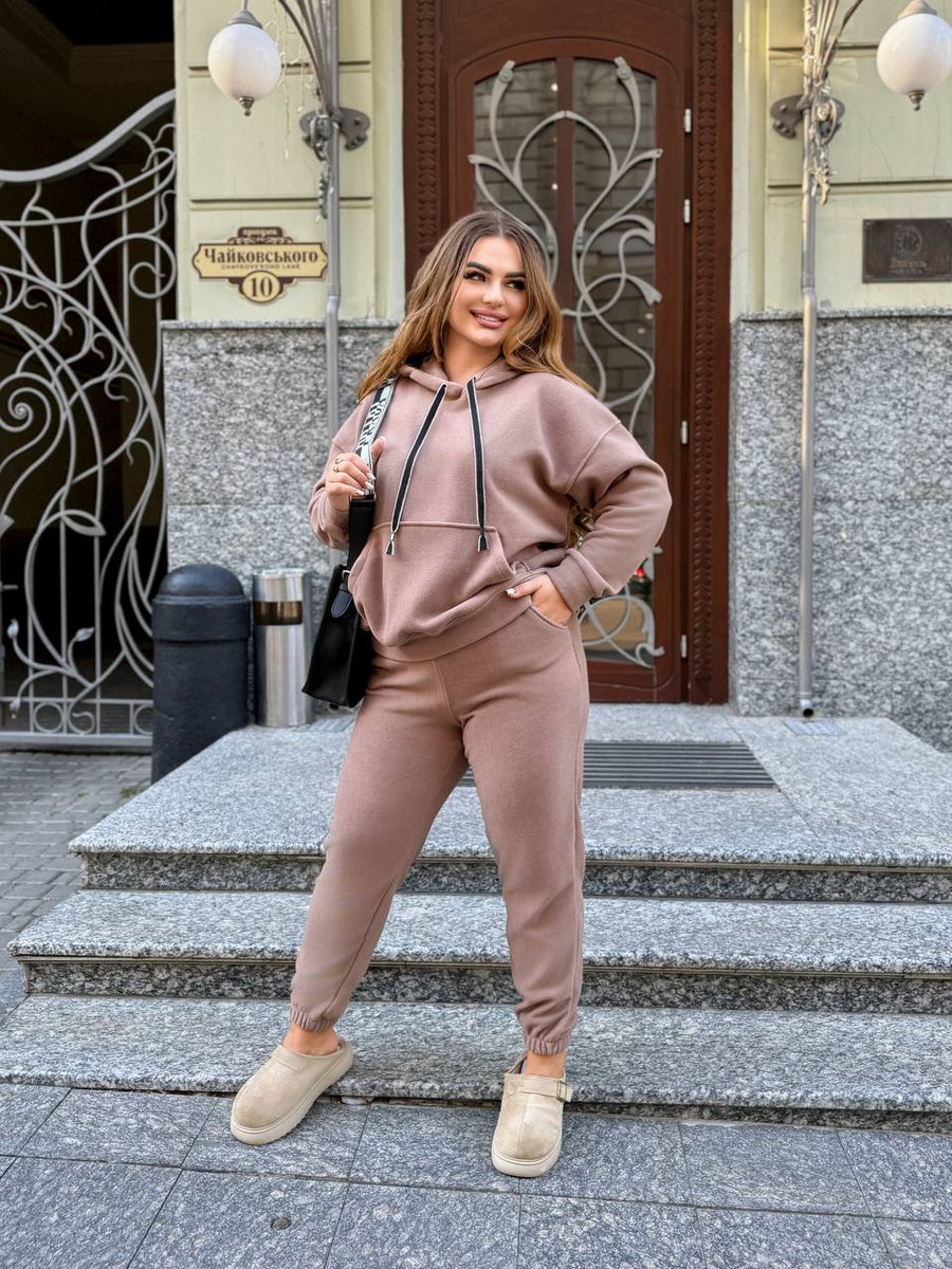 Soft casual set with hood  - Twiggy Shop