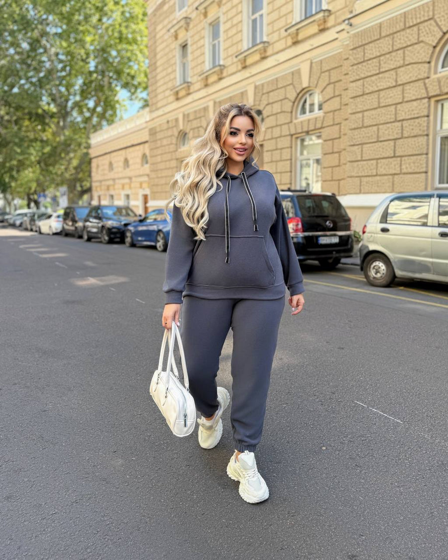 Soft casual set with hood  - Twiggy Shop